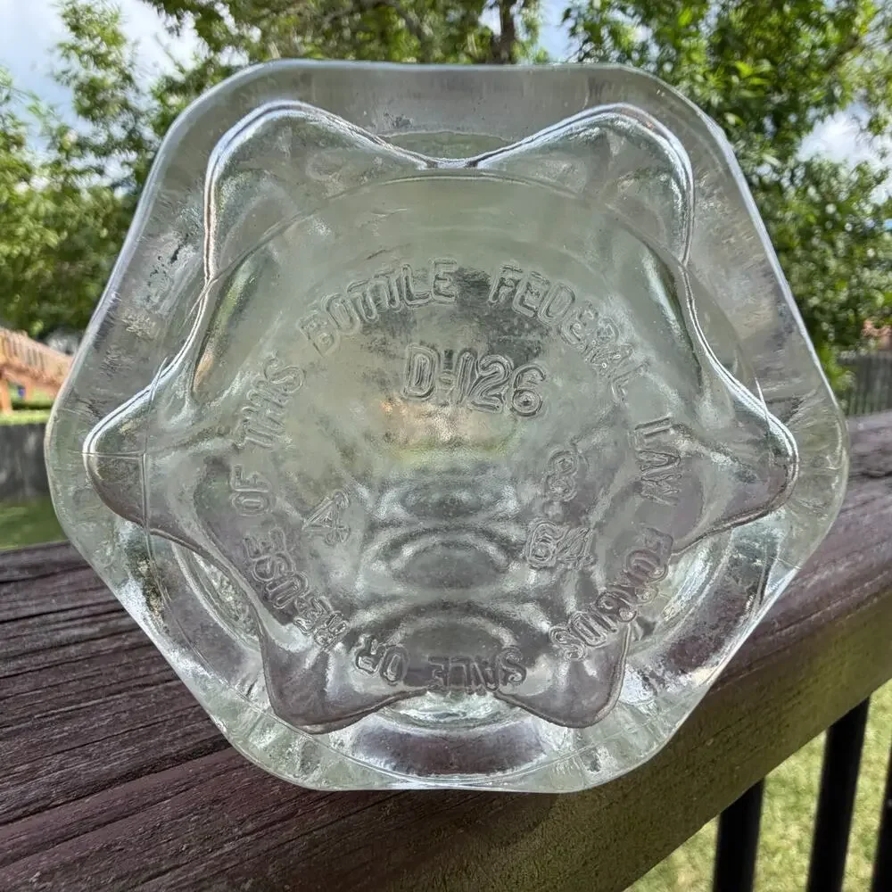 Vintage Mid-Century Clear Glass Decanter Bottle – Federal Law Forbids (D-126)